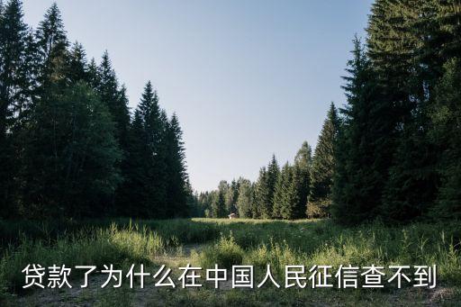 贷款了为什么在中国人民征信查不到