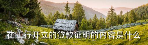 在工行开立的贷款证明的内容是什么