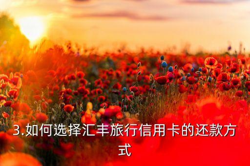 汇丰旅行信用卡还款，汇丰旅行信用卡还款方式