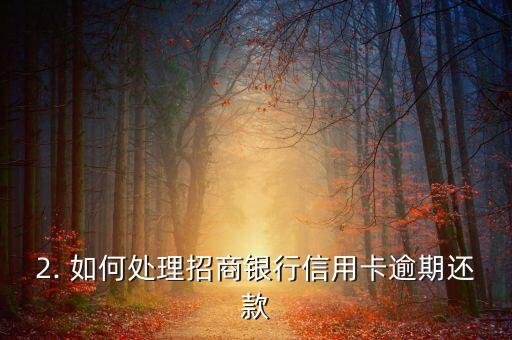 招商银行信用卡过了还款日，招商银行信用卡逾期还款，如何处理？