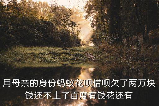 有钱花逾期还不上怎么协商，用母亲的身份蚂蚁花呗借呗欠了两万块钱还不上了百度有钱花还有