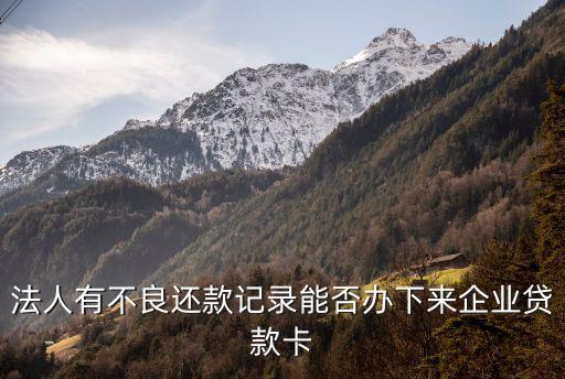 法人征信不行 怎么办企业贷款呢，征信不好法人贷款能做下来吗