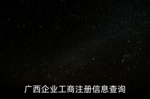 广西企业工商注册信息查询