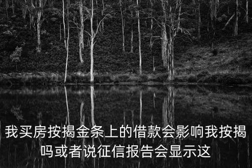 我买房按揭金条上的借款会影响我按揭吗或者说征信报告会显示这