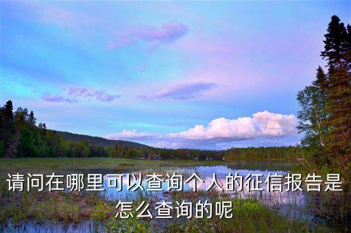 征信报告在线查询系统，请问在哪里可以查询个人的征信报告是怎么查询的呢