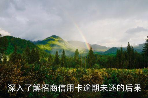 深入了解招商信用卡逾期未还的后果
