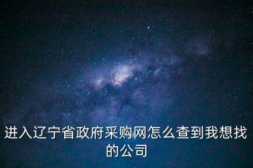 如何在政府采购网查询企业信息，如何查询企业信息