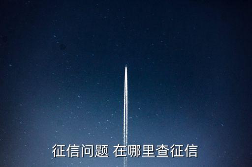 征信问题 在哪里查征信