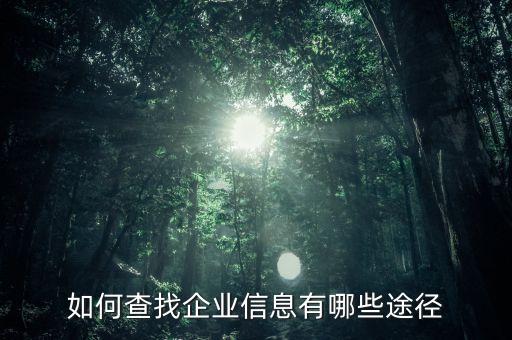 企业信息如何查询，企业信息怎么查询