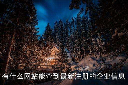 有什么网站能查到最新注册的企业信息