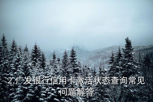 广发银行信用卡激活查询，广发银行信用卡激活状态查询