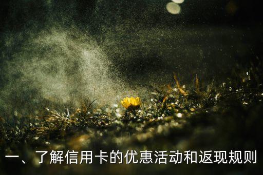 一、了解信用卡的优惠活动和返现规则