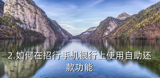 招行信用卡自助还款，招行信用卡自助还款功能使用方法