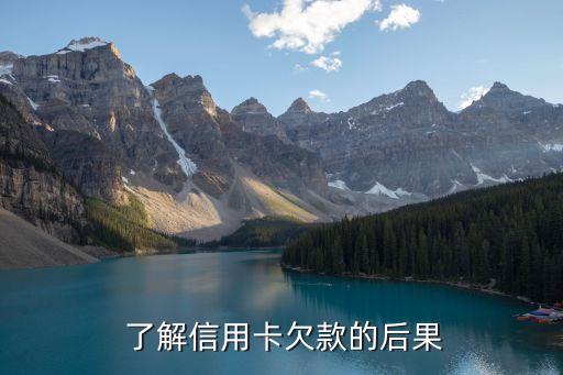 了解信用卡欠款的后果