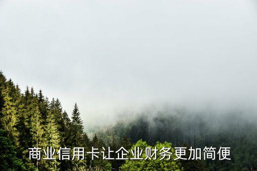 商业信用卡让企业财务更加简便