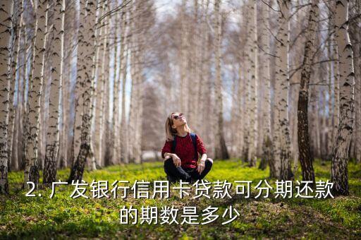 广发银行信用卡贷款可以分多少期，广发银行信用卡贷款可分期还款的期数是多少？