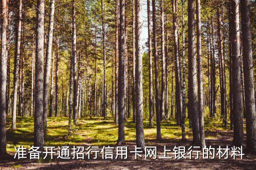 准备开通招行信用卡网上银行的材料