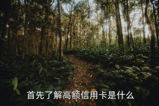 首先了解高额信用卡是什么