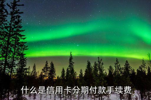 什么是信用卡分期付款手续费
