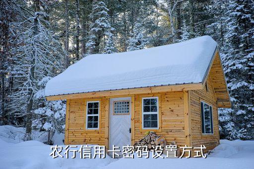 农行信用卡密码设置方式