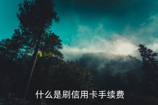 什么是刷信用卡手续费