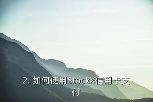 stockx信用卡，StockX信用卡支付方式