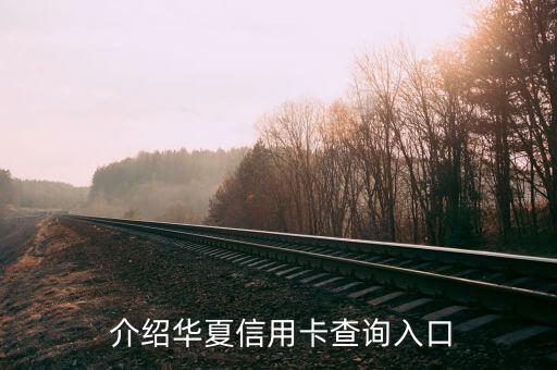 介绍华夏信用卡查询入口