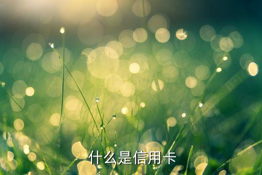 什么是信用卡