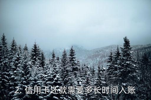 2. 信用卡还款需要多长时间入账
