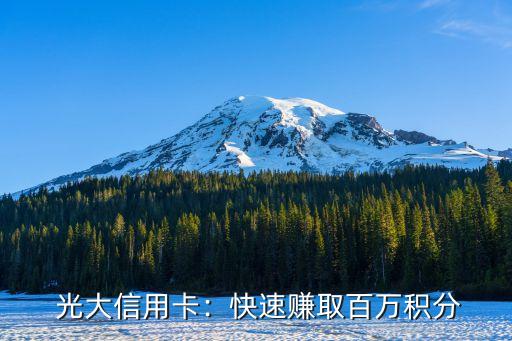 光大信用卡:快速赚取百万积分