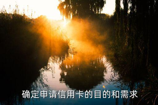确定申请信用卡的目的和需求