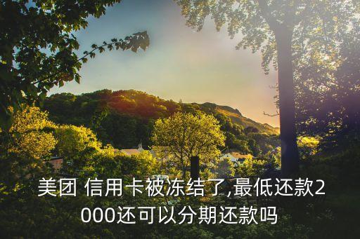  美团 信用卡被冻结了,最低还款2000还可以分期还款吗