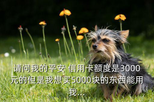 请问我的平安 信用卡额度是3000元的但是我想买5000块的东西能用我...