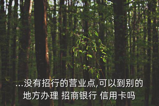 ...没有招行的营业点,可以到别的地方办理 招商银行 信用卡吗