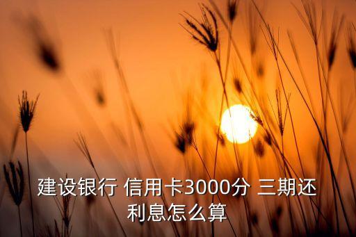 建设银行 信用卡3000分 三期还利息怎么算