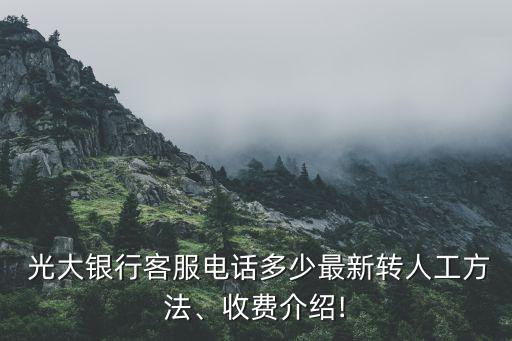  光大银行客服电话多少最新转人工方法、收费介绍!
