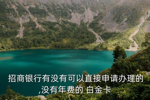  招商银行有没有可以直接申请办理的,没有年费的 白金卡