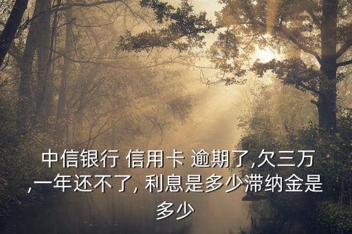 中信信用卡逾期后利息高么