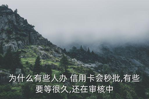 为什么有些人办 信用卡会秒批,有些要等很久,还在审核中