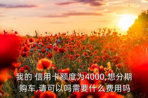 我的 信用卡额度为4000,想分期 购车,请可以吗需要什么费用吗