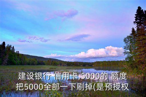 建设银行 信用卡,5000的 额度把5000全部一下刷掉(是预授权