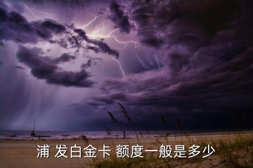 浦 发白金卡 额度一般是多少