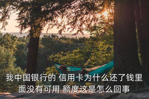 我中国银行的 信用卡为什么还了钱里面没有可用 额度这是怎么回事