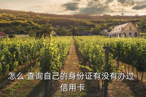 怎么 查询自己的身份证有没有办过 信用卡