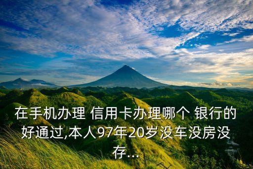在手机办理 信用卡办理哪个 银行的好通过,本人97年20岁没车没房没存...