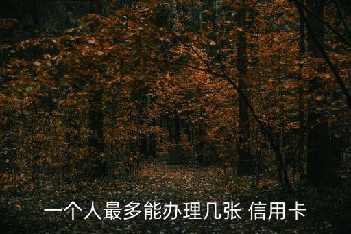 一个人最多能办理几张 信用卡
