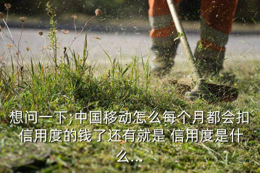 想问一下;中国移动怎么每个月都会扣 信用度的钱了还有就是 信用度是什么...