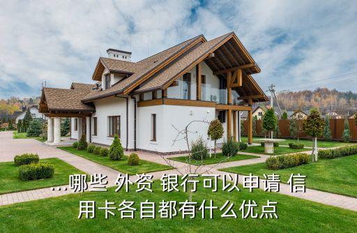 ...哪些 外资 银行可以申请 信用卡各自都有什么优点