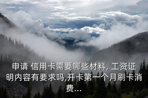 申请 信用卡需要哪些材料, 工资证明内容有要求吗,开卡第一个月刷卡消费...