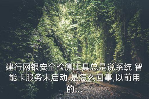 建行网银安全检测工具总是说系统 智能卡服务未启动,是怎么回事,以前用的...